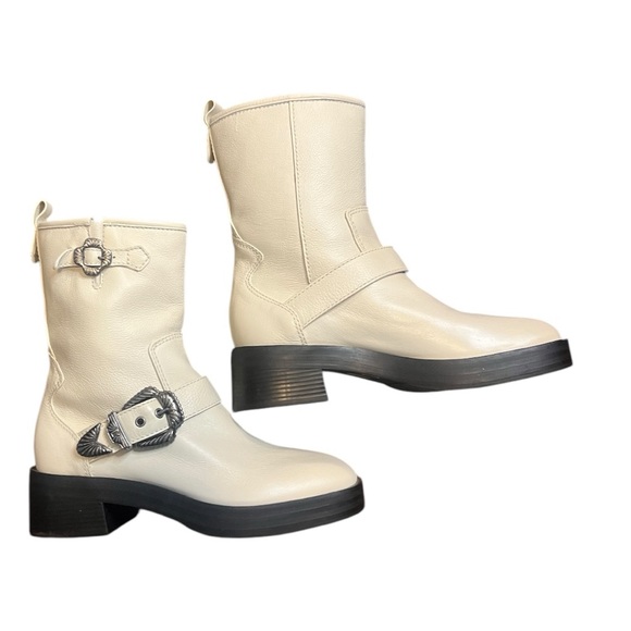 ANTHROPOLOGIE LARROUDE’ Hardy Boots in Ivory Size 8 - Picture 4 of 10